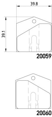 Комплект тормозных колодок, дисковый тормоз MGB709