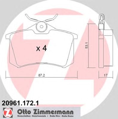 Bremsbelagsatz, Scheibenbremse 20961.172.1
