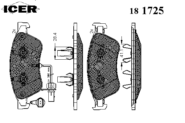 Kit de plaquettes de frein, frein à disque 181725