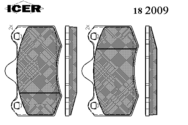 Комплект тормозных колодок, дисковый тормоз 182009
