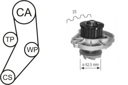 Water Pump & Timing Belt Kit WPK-166101