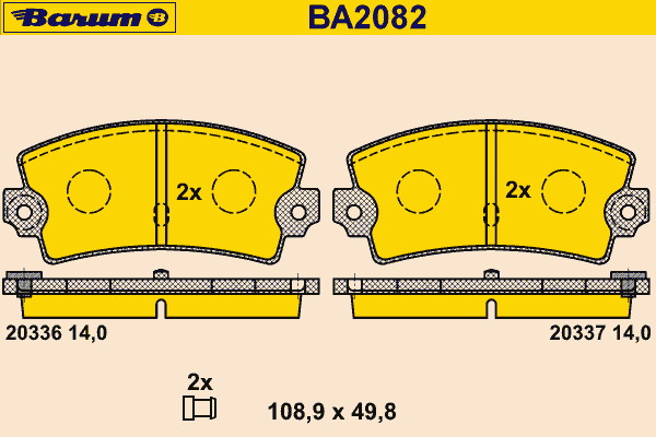 Brake Pad Set, disc brake BA2082