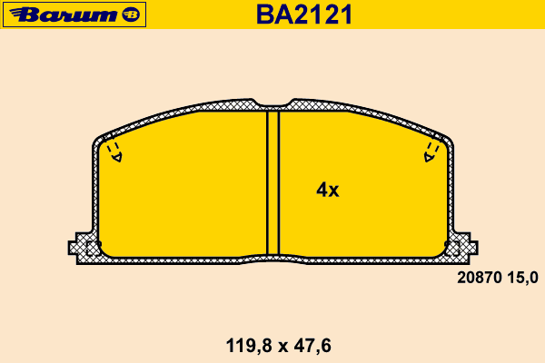 Комплект тормозных колодок, дисковый тормоз BA2121