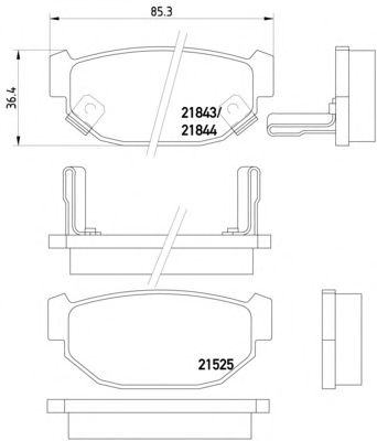 Комплект тормозных колодок, дисковый тормоз 2152501