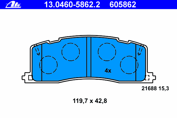 Brake Pad Set, disc brake 13.0460-5862.2