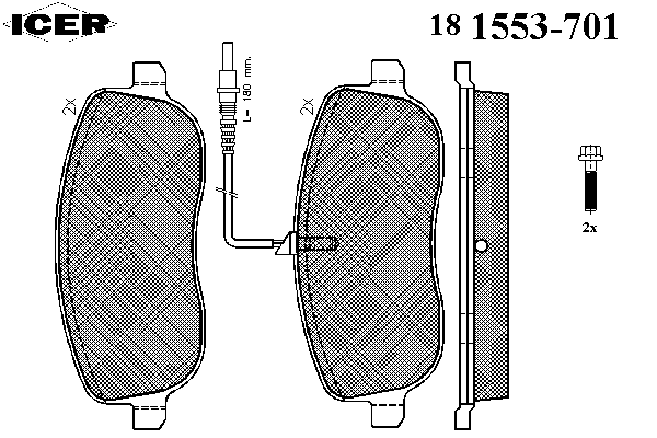Kit de plaquettes de frein, frein à disque 181553-701