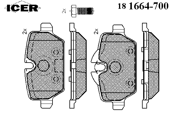 Kit de plaquettes de frein, frein à disque 181664-700