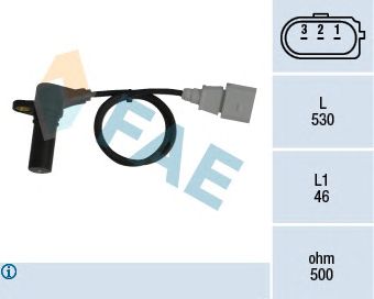 Generador de impulsos, cigüeñal; Sensor de revoluciones, control del motor 79063