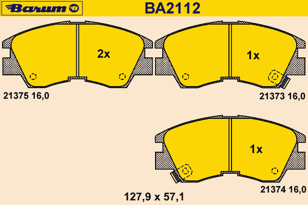 Bremsbelagsatz, Scheibenbremse BA2112
