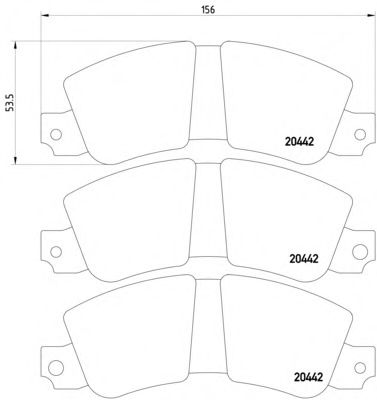 Комплект тормозных колодок, дисковый тормоз 2044201