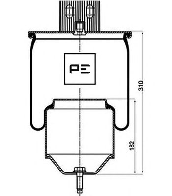 Soufflet à air, suspension pneumatique; Soufflet, amortissement pneumatique-soulèvement d'essieu 084.263-72A