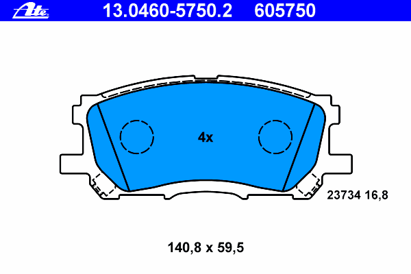 Brake Pad Set, disc brake 13.0460-5750.2