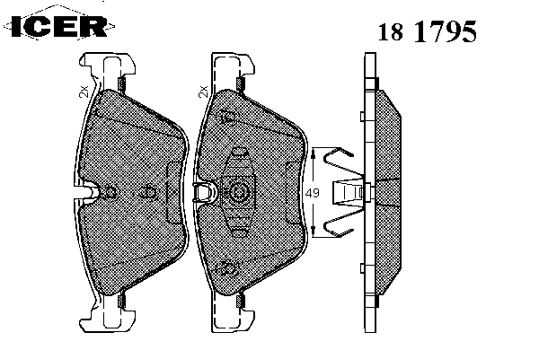 Kit de plaquettes de frein, frein à disque 181795