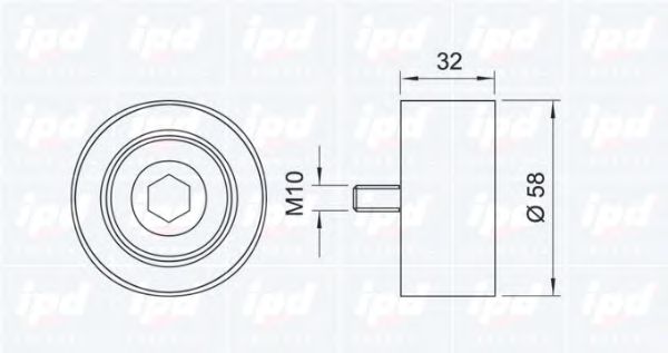 Deflection/Guide Pulley, timing belt 15-3379