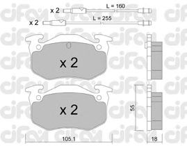 Brake Pad Set, disc brake 822-036-0