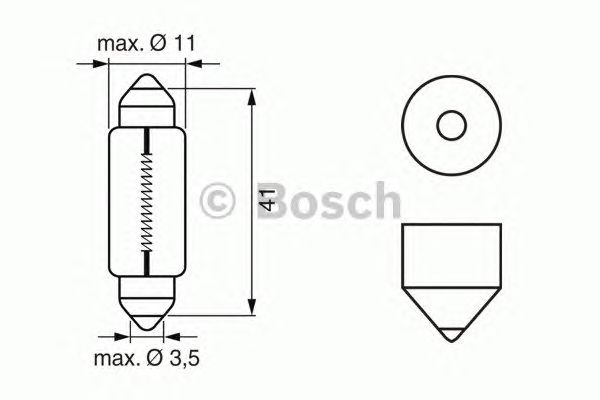 Bulb, brake-/taillight; Bulb, licence plate light; Bulb, rear fog light; Bulb, tail light; Bulb, interior light 1 987 302 210