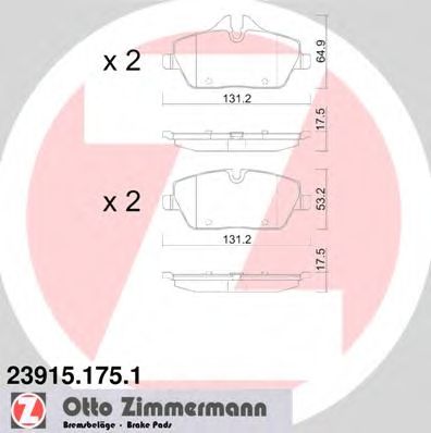 Bremsbelagsatz, Scheibenbremse 23915.175.1