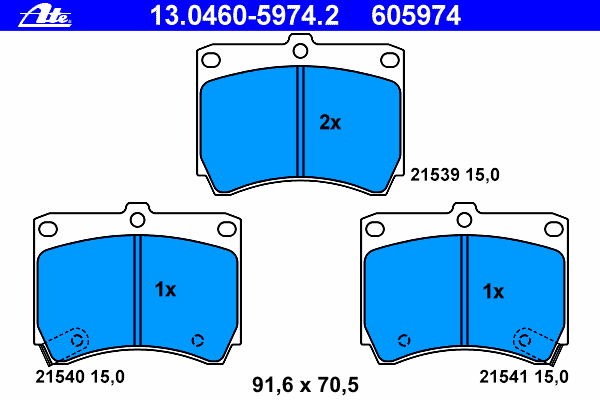 Kit de plaquettes de frein, frein à disque 13.0460-5974.2