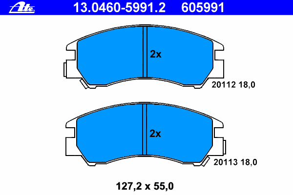 Комплект тормозных колодок, дисковый тормоз 13.0460-5991.2