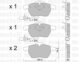 Kit de plaquettes de frein, frein à disque 22-0314-0