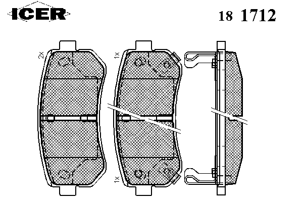 Комплект тормозных колодок, дисковый тормоз 181712