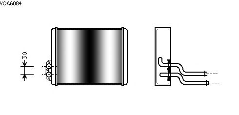 Permutador de calor, aquecimento do habitáculo VOA6084
