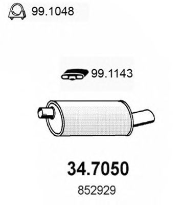 Глушитель выхлопных газов конечный 34.7050