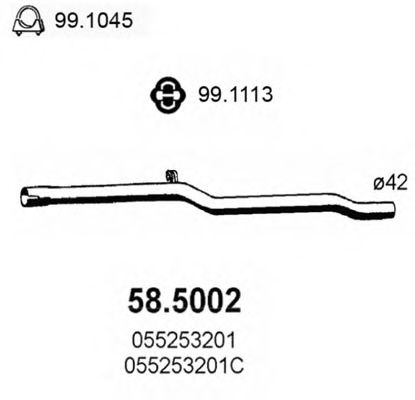 Exhaust Pipe 58.5002