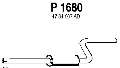 Средний глушитель выхлопных газов P1680