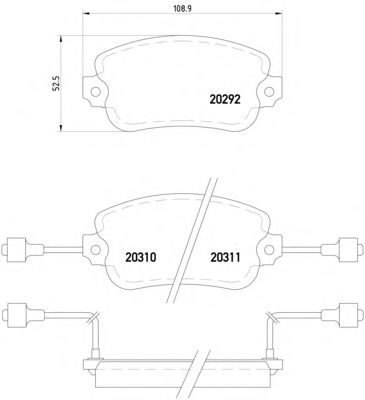 Kit de plaquettes de frein, frein à disque 2029203