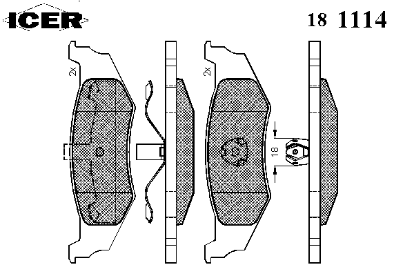 Комплект тормозных колодок, дисковый тормоз 181114