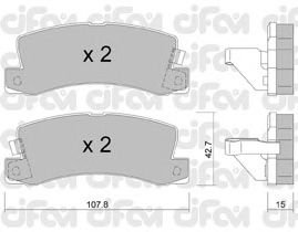 Brake Pad Set, disc brake 822-161-1