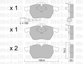 Kit de plaquettes de frein, frein à disque 22-0181-4