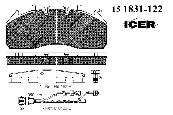 Kit de plaquettes de frein, frein à disque 151831-122