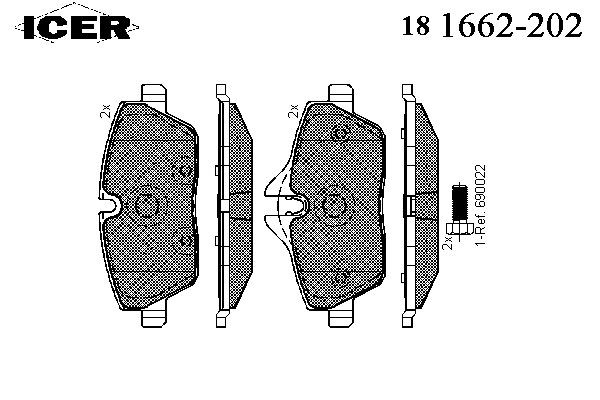 Kit de plaquettes de frein, frein à disque 181662-202