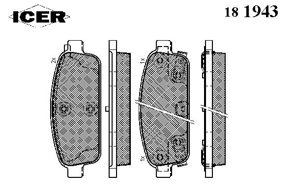 Комплект тормозных колодок, дисковый тормоз 181943