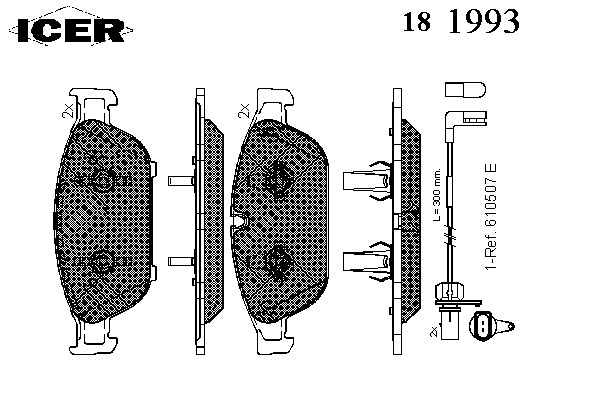 Kit de plaquettes de frein, frein à disque 181993