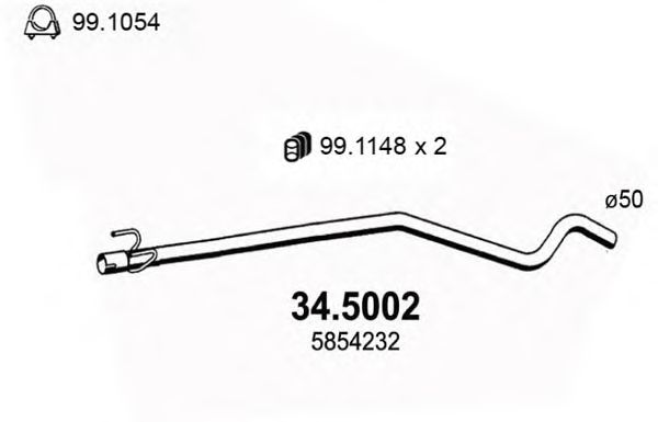 Exhaust Pipe 34.5002