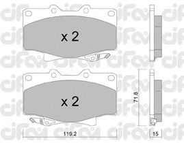 Brake Pad Set, disc brake 822-153-0