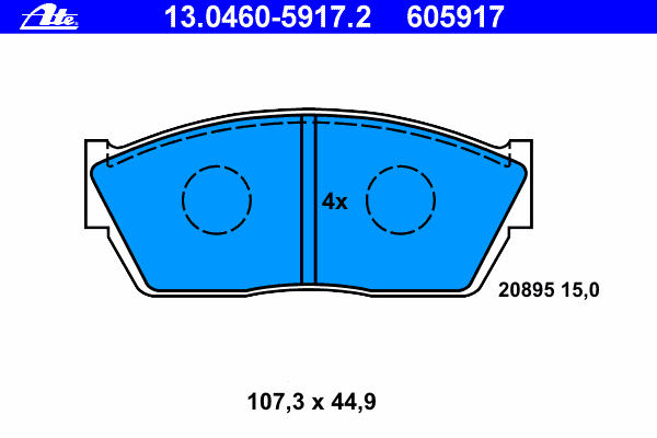 Комплект тормозных колодок, дисковый тормоз 13.0460-5917.2