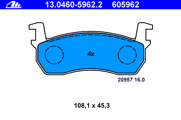 Brake Pad Set, disc brake 13.0460-5962.2