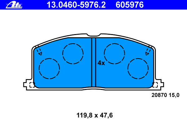 Комплект тормозных колодок, дисковый тормоз 13.0460-5976.2