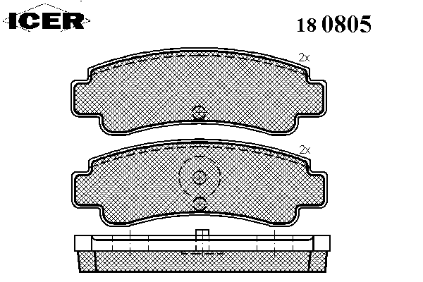 Комплект тормозных колодок, дисковый тормоз 180805