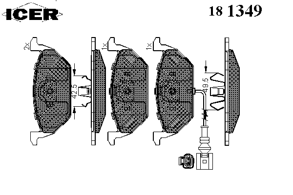 Kit de plaquettes de frein, frein à disque 181349