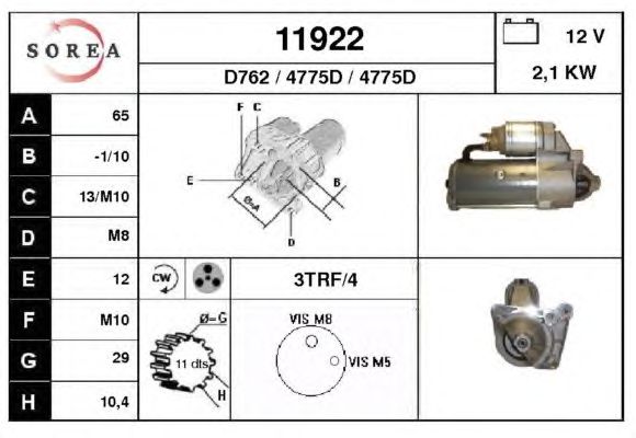 Startmotor 11922