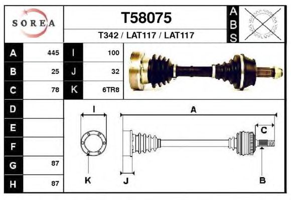 Arbre de transmission T58075