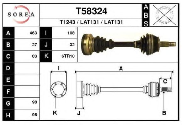 Veio de transmissão T58324