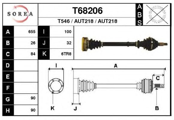 Άξονας μετάδοσης κίνησης T68206