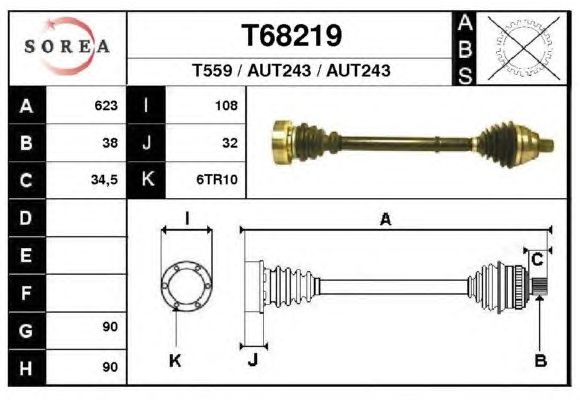 Arbre de transmission T68219