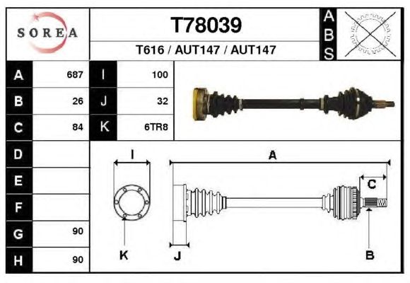 Veio de transmissão T78039